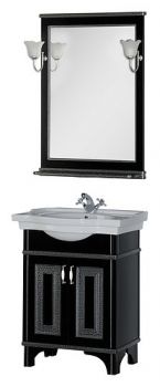 Мебель для ванной Aquanet Валенса 70 черный краколет/серебро