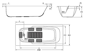 Стальная ванна BLB Atlantica B70J handles