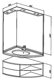 Мебель для ванной Aquanet Корнер Open L