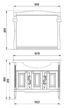 Мебель для ванной ASB-Mebel Модена 105 белая с серебряной патиной