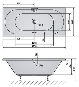 Акриловая ванна Alpen Viva B 185x80