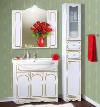 Мебель для ванной Бриклаер Лючия 90 белый глянец, золото