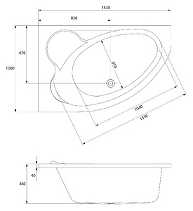 Акриловая ванна Cersanit Kaliope 153 L