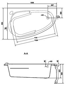 Акриловая ванна Cersanit Joanna 150 L