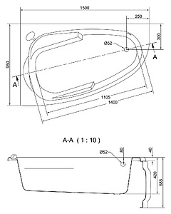 Акриловая ванна Cersanit Joanna 150 L