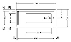 Акриловая ванна Duravit Starck 170х75