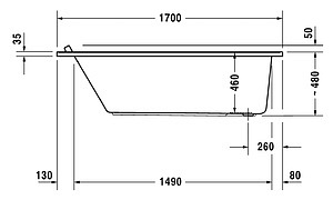 Акриловая ванна Duravit Starck 170х75