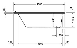 Акриловая ванна Duravit Starck 160x70