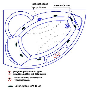 Акриловая ванна Радомир Лоуэл Стандарт Bronze правая