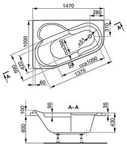 Акриловая ванна Vagnerplast Selena 147 R