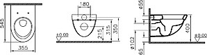 Унитаз подвесной VitrA Form 500 4305B003 с функцией биде