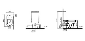 Унитаз-компакт VitrA Zentrum 9012B003-7204 с микролифтом