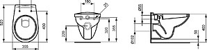 Комплект  Чаша для унитаза подвесного Ideal Standard Ecco W740601 + Система инсталляции Ideal Standard W3710AA 4 в 1 + Крышка-сиденье петли хром