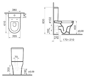 Унитаз-компакт VitrA Zentrum 9012B003-7201