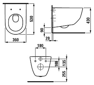 Унитаз подвесной Laufen Pro Rimless 8.2096.6.000.000.1 без ободка