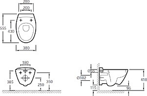 Комплект Jacob Delafon Presquile E5504-NF-M9 (E5504-NF+E4316-CP+E4440-00)