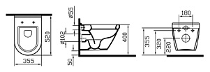 Унитаз подвесной VitrA S50 5318B003-0075 52 см