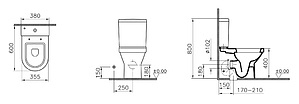 Унитаз-компакт VitrA S50 9798B003-7201 с микролифтом