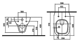 Комплект Унитаз подвесной IFO Sjoss Rimfree RP313200600 безободковый + Система инсталляции для унитазов Grohe Rapid SL 38929000 4 в 1 с кнопкой смыва