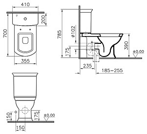 Унитаз-компакт VitrA Serenada 9722B003-7205 с микролифтом и функцией биде