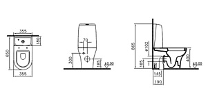 Унитаз-компакт Унитаз-моноблок VitrA Zentrum 9012B003-7200 с микролифтом