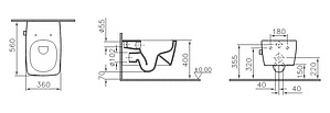 Унитаз подвесной VitrA Metropole 7672B003-1084 с бидеткой и встроенным смесителем