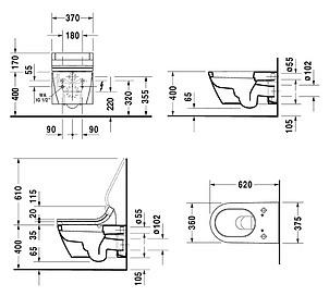 Унитаз подвесной Duravit Starck 2 253359