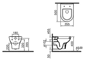 Унитаз подвесной VitrA Zentrum 5785B003-0075