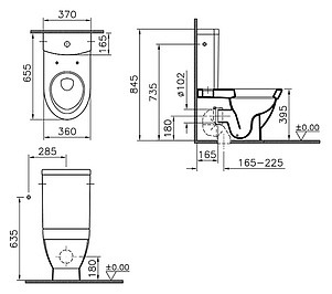 Унитаз-компакт VitrA Form 500 9730B003-1165 с микролифтом