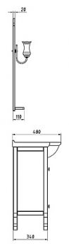 Мебель для ванной ASB-Mebel Флоренция 105 белая патина серебро витраж, массив ясеня