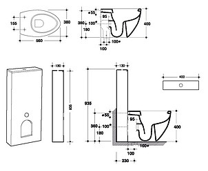 Унитаз приставной Disegno Ceramica Ovo OV00200001