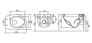 Унитаз подвесной Disegno Ceramica Ovo OV00500001