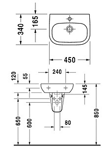 Рукомойник Duravit D-Code 07054500002