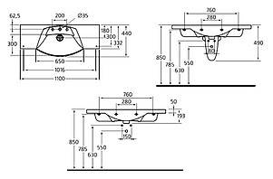 Раковина Ideal Standard Motion W890201 110 см