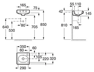 Рукомойник Roca Meridian Compact 327249000 35 см