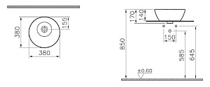 Рукомойник VitrA Geo 4421B003 накладной 38 см