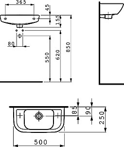 Раковина Laufen Pro 8.1695.7.000.105.1 L