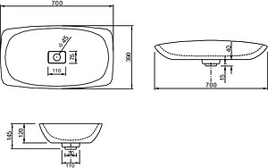 Раковина SSWW CL3156 70 см