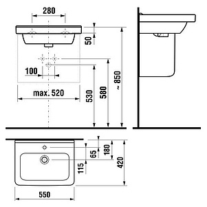 Раковина Jika Cubito 55 1042.2