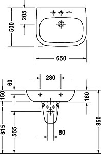 Раковина Duravit D-Code 23106500002