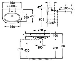 Раковина Roca Meridian 327241000 65 см