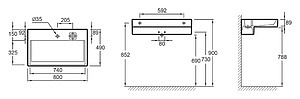 Раковина Jacob Delafon Terrace EXD112 80 см