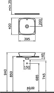 Рукомойник VitrA Metropole 5666B003-0012 40 см