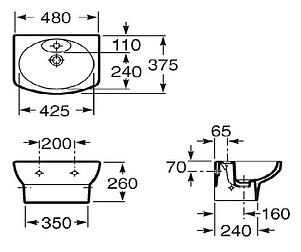 Рукомойник Roca Dama Senso Compacto 327514000 48 см