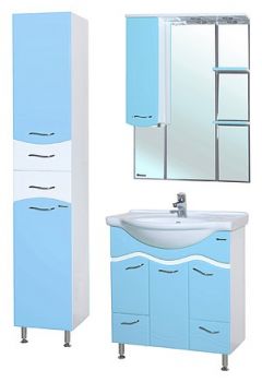 Мебель для ванной Bellezza Мари 75 белая/голубая