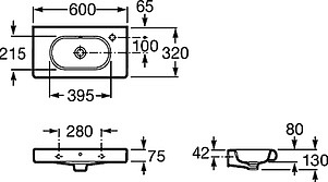 Раковина Roca Meridian 32724T000 60 см, R