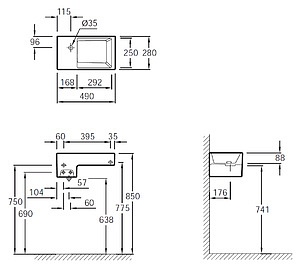 Рукомойник Jacob Delafon Terrace EGA012 49 см