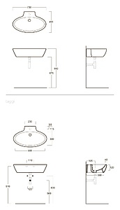 Раковина Simas LFTSpazio LFT34 73 см