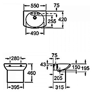 Раковина Roca Dama Senso Compacto 327513000 55 см