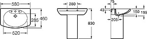 Раковина Roca Dama Senso 327512000 58 см